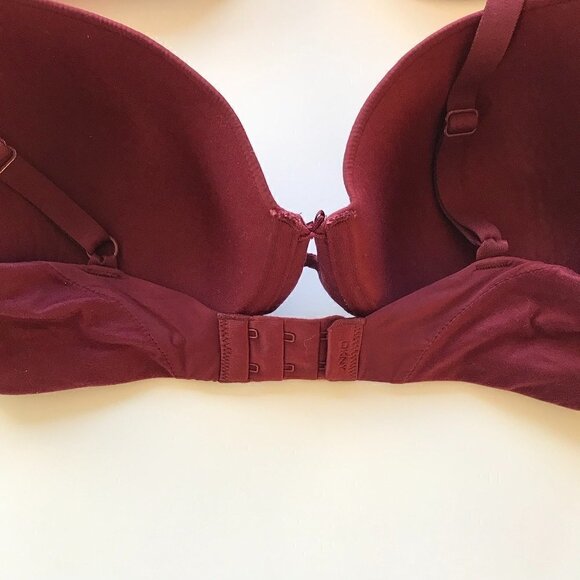 DKNY Burgundy Underwire Bra t-shirt bra microfiber light smooth padded cups, 34D - Picture 7 of 15